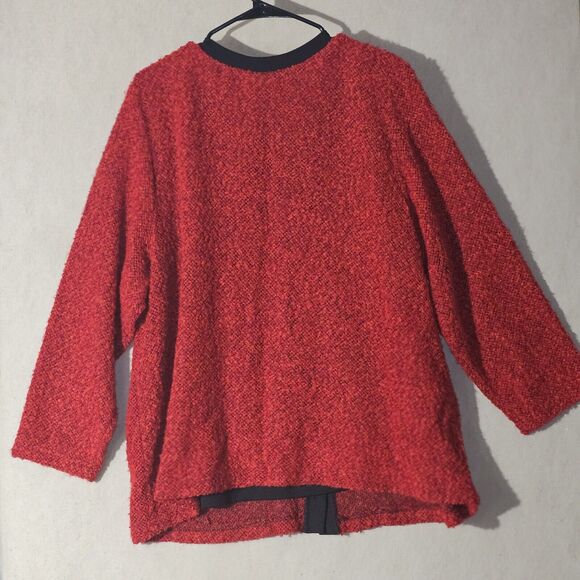 Vintage Cathy Daniels Red Cardigan Sweater + Built In Top Cozy Workwear Size 2X - Picture 10 of 10